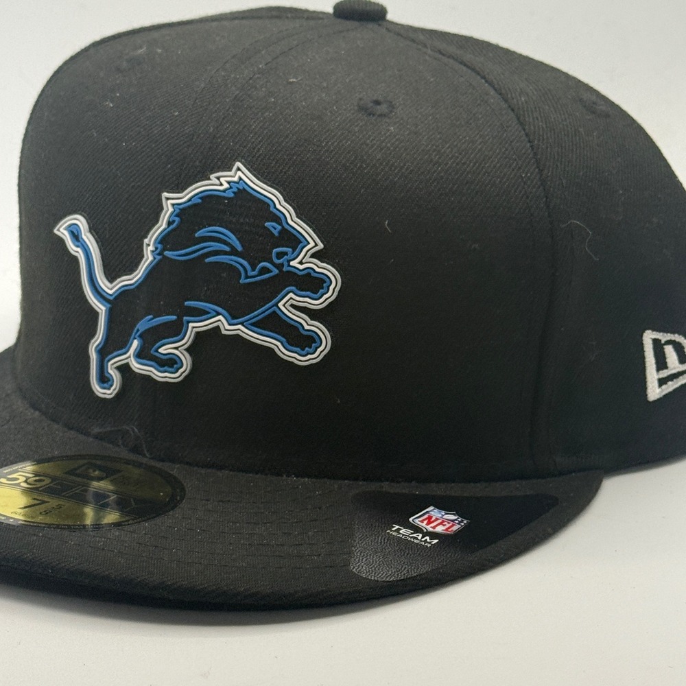 New Era 59FIFTY Detroit Lions NFL Hat Black Motor City Football Fitted 7 5/8